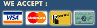 We accept: VISA, MASTEC CARD, DEBIT & AMEX Method of payments